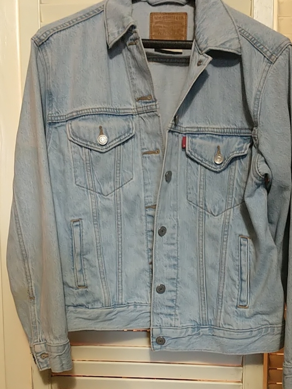 Levi's Light Blue Denim Jean Jacket with Button Front Long Sleeve Sz Small Men's